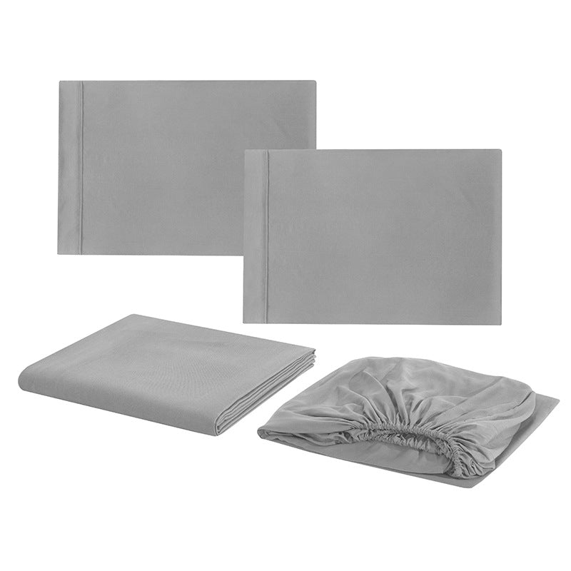 Solid Color Brushed Cotton 4-Piece Set Skin-Friendly  Comfortable  Modern and Minimalist - Calm Cloud Bedding
